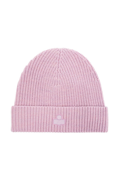 Shop Isabel Marant Bayle Logo Embroidered Beanie In Pink