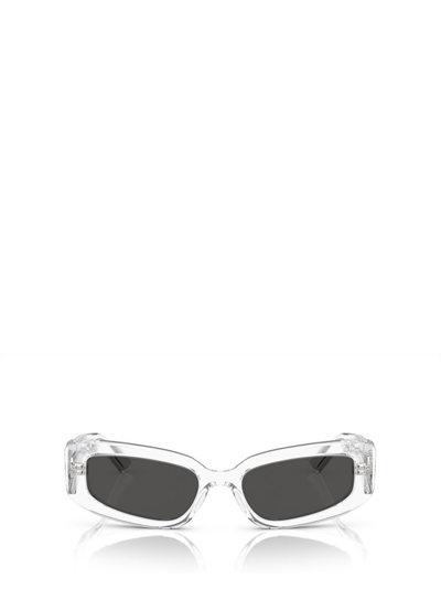 Shop Dolce & Gabbana Eyewear Rectangular Frame Sunglasses In Transparent
