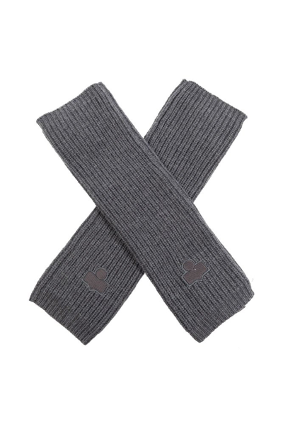 Shop Isabel Marant Patti Knitted Gloves In Grey