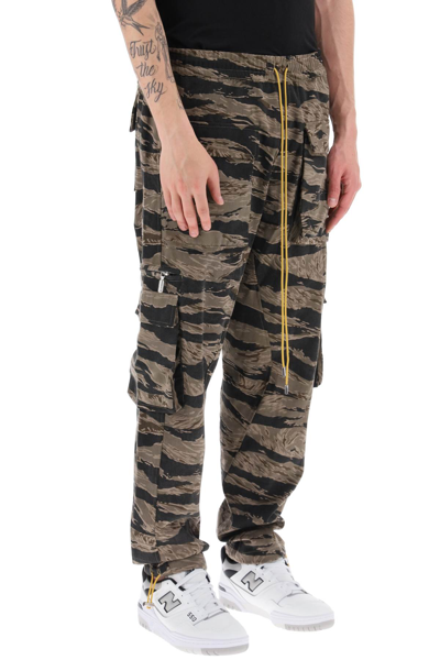 Shop Rhude Cargo Pants With 'tiger Camo' Motif All-over Men In Multicolor