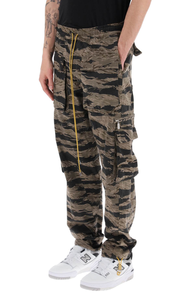 Shop Rhude Cargo Pants With 'tiger Camo' Motif All-over Men In Multicolor