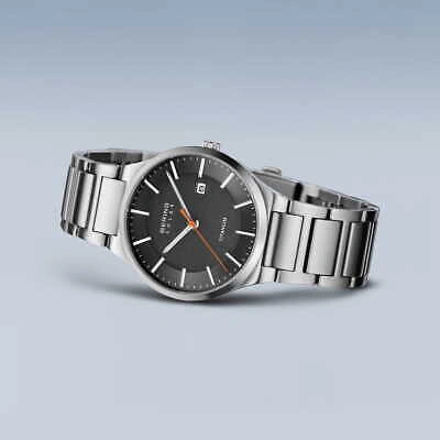 Pre-owned Bering Time - Solar - Mens Brushed Silver-tone Watch - 15239-779