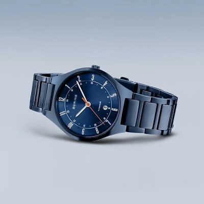 BERING Pre-owned Time - Titanium - Mens Matte Blue Watch - 11739-797