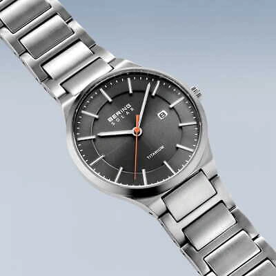 Pre-owned Bering Time - Solar - Mens Brushed Silver-tone Watch - 15239-779