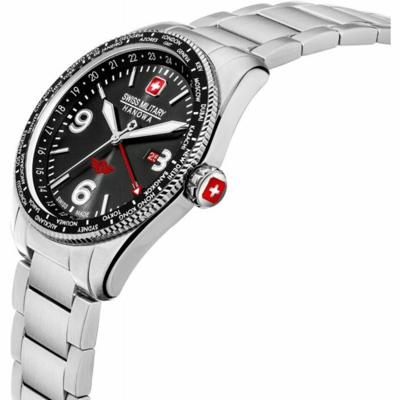 Pre-owned Swiss Military Hanowa Swiss Made Mens Watch City Hawk Gmt Dual Time Smwgh2100904
