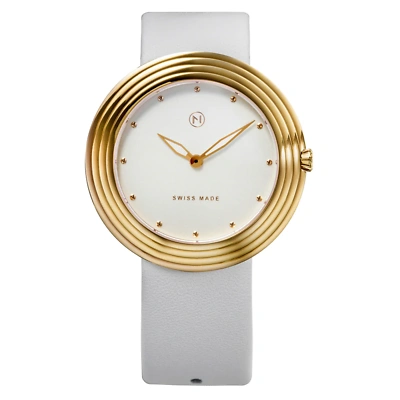 Pre-owned Nove Streamliner 40mm Gold White Watch - Brand