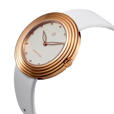 Pre-owned Nove Streamliner 40mm White Rose Gold Watch - Brand
