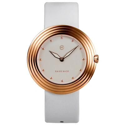 Pre-owned Nove Streamliner 40mm White Rose Gold Watch - Brand