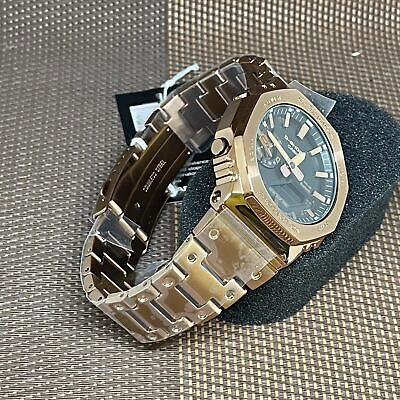 Pre-owned Casio G-shock Gm-b2100gd-5a Full Metal Rose Gold Bluetooth Solar Men's Watch
