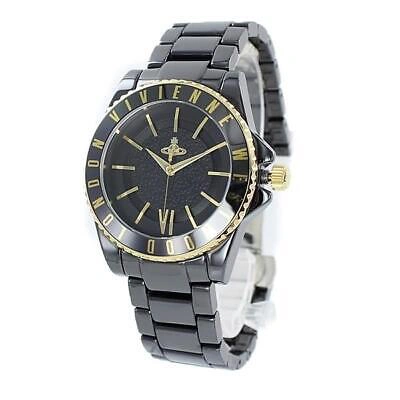 Pre-owned Vivienne Westwood Ceramic Watch Vv048gdbk Men's Orb Black X Gold From Japan