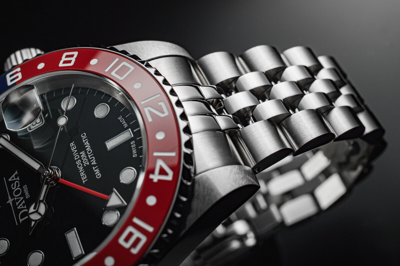 Pre-owned Davosa Ternos Ceramic Gmt Automatic Men's Watch Stainless Steel Red Blue 40mm