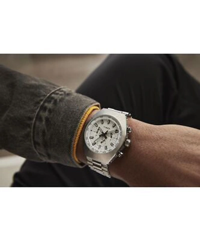 Pre-owned Timex Silver Mens Chronograph Watch Legacy Tw2w22200