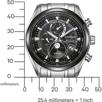 Pre-owned Citizen Silver Mens Multi Dial Watch Tsuki-yomi By1018-80e