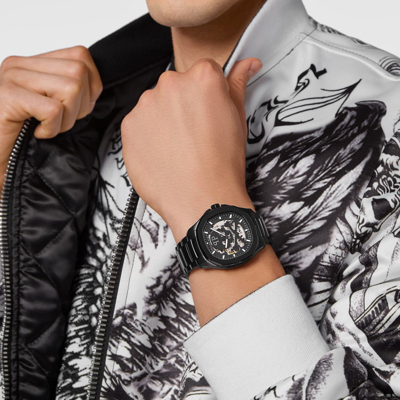 Pre-owned Philipp Plein Men's Watch Automatic $keleton $pectre Pwraa0423 Stainless Steel