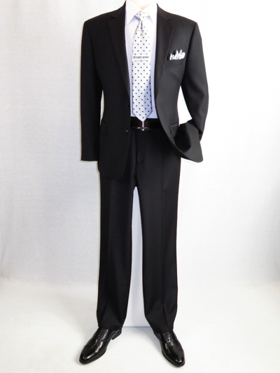 Pre-owned Renoir Men  Suit Separate Super 140s Soft Wool Two Button Classic Fit 508 Black