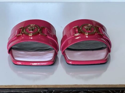Pre-owned Versace $850  Medusa Women's Fuxia Oro Sandals 6 Us (36 Euro) 1006144 Spain