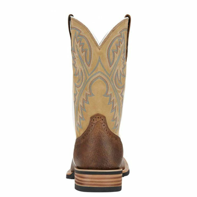 Pre-owned Ariat Mens Quickdraw Sq Toe Western Boots Tumbled Bark 10002224 Many Sizes