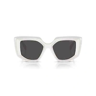 Pre-owned Prada Symbole Pr 14zs 1425s0 Talc White Grey Lens Women Sunglasses Authentic