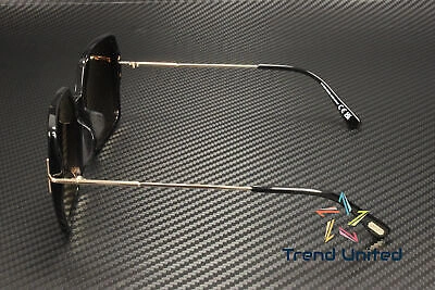 Pre-owned Tom Ford Ft1039 F 01b Plastic Shiny Black Gradient Smoke 59mm Women's Sunglasses In Gray