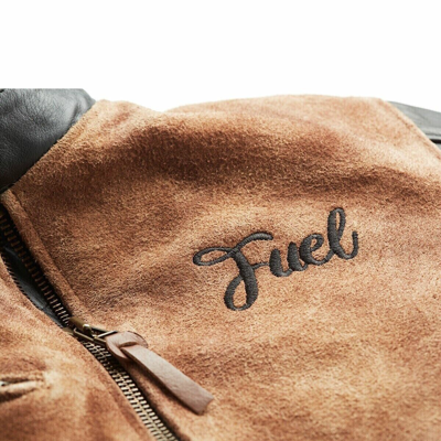 Pre-owned Fuel Men's Motorbike  Sidewaze Motorcycle Black/tan Leather Jacket In Brown