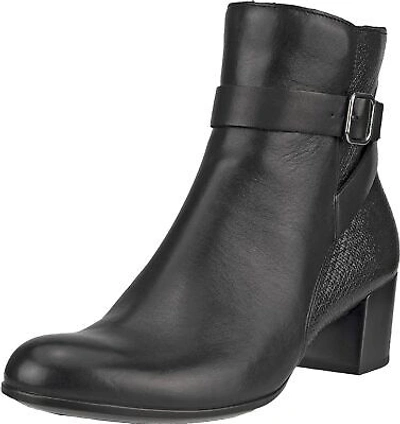 Pre-owned Ecco Women's Dress Classic 35mm Buckle Ankle Boot In Black/black