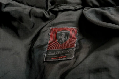 Pre-owned Scuderia Ferrari Men's "tech Twill 2 In 1" Black Hooded Down Parka Jacket