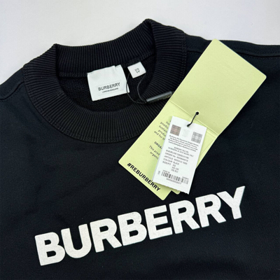 Pre-owned Burberry Men Logo Print Sweatshirt Long Sleeves Black