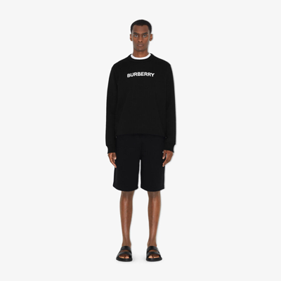 Pre-owned Burberry Men Logo Print Sweatshirt Long Sleeves Black