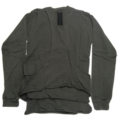 Pre-owned Rick Owens Unisex Slab By  Wje1002 Dark Gray Leather Sweater