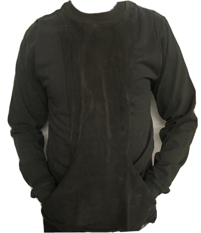Pre-owned Rick Owens Unisex Slab By  Wje1002 Dark Gray Leather Sweater