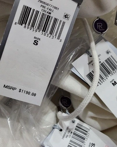 Pre-owned Ralph Lauren Purple Label Taryn Safari Bear Hoodie Women Xs, S, M $1190 In White