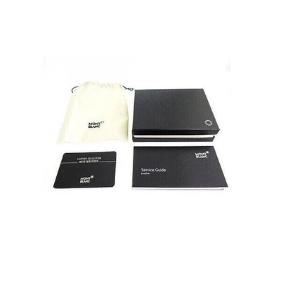 Pre-owned Montblanc M_gram 4810 Line Genuine Leather Compact Card Holder Wallet Purse Men In Black