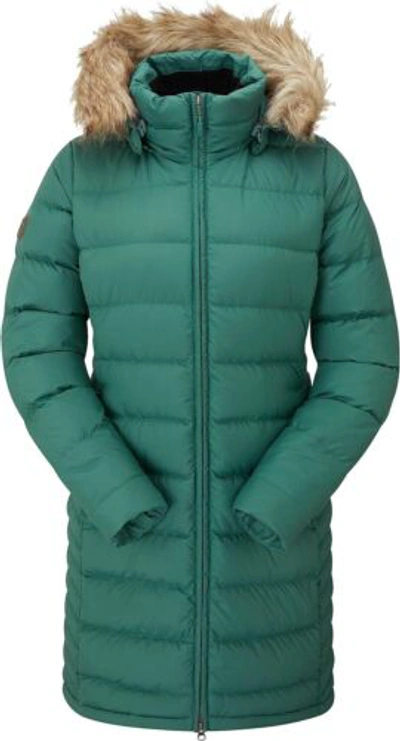 Pre-owned Rab Women's Deep Cover Down Parka Casual Coat In Eucalyptus