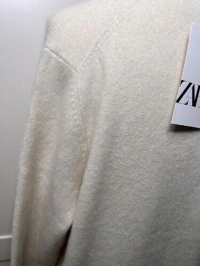 Pre-owned Zara Cashmere Long Maxi Knit Pulloever Jumper Dress Rrp$399 Size Small 3039/105 In White