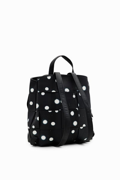 Shop Desigual S Woven Droplets Backpack In Black