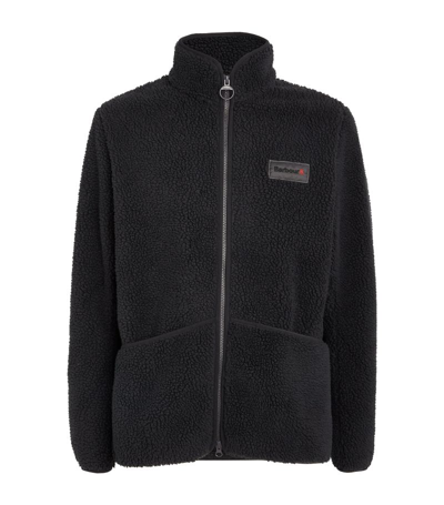 Shop Barbour Fleece Dale Zip-up Sweatshirt In Black