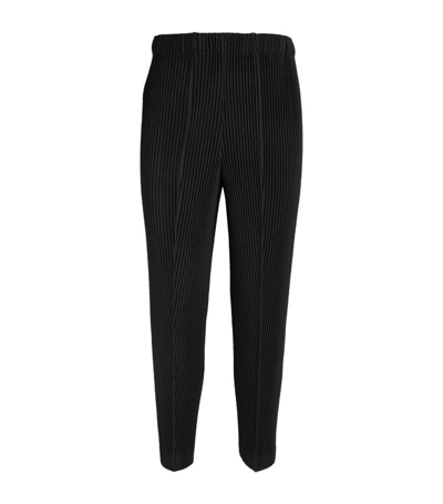 Shop Issey Miyake Split-cuff Pleated Straight Trousers In Black