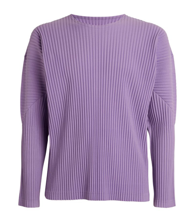 Shop Issey Miyake Pleated Long-sleeve T-shirt In Purple