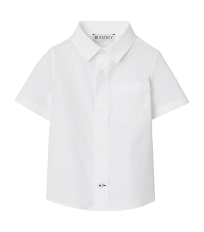 Shop Burberry Kids Stretch-cotton Shirt (6-24 Months) In White