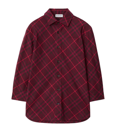 Shop Burberry Cotton Check Shirt (3-14 Years) In Multi