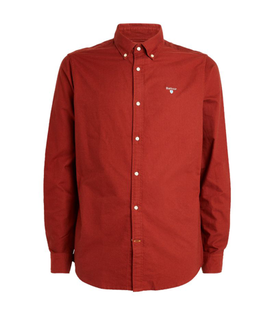 Shop Barbour Cotton Oxtown Shirt In Burgundy
