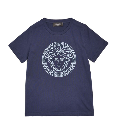 Shop Young Versace Medusa Print T-shirt (4-14 Years) In Navy