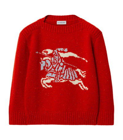 Shop Burberry Kids Wool-cashmere Ekd Sweater (3-14 Years) In Pillar Ip Pattern