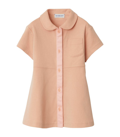 Shop Burberry Kids Cotton-blend Ekd Dress (6-24 Months) In Pink