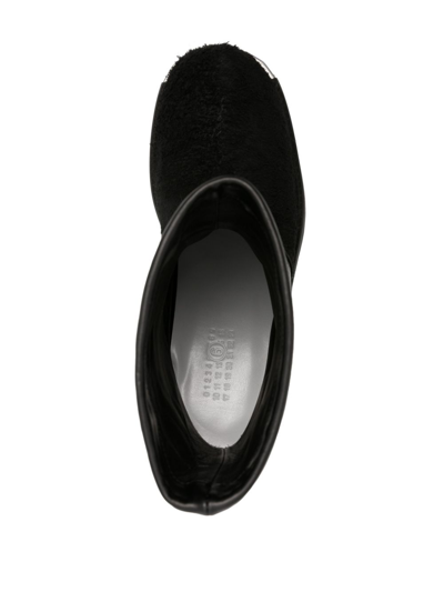 Shop Mm6 Maison Margiela Leather Boots In Black