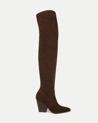 Veronica Beard Lalita Pointed Toe Over The Knee Boot In Brown