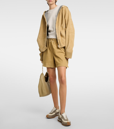 Shop Loewe Suede Jacket In Brown