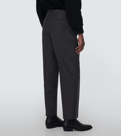 Shop Visvim Mccloud Slacks Santome Wool-blend Chinos In Black