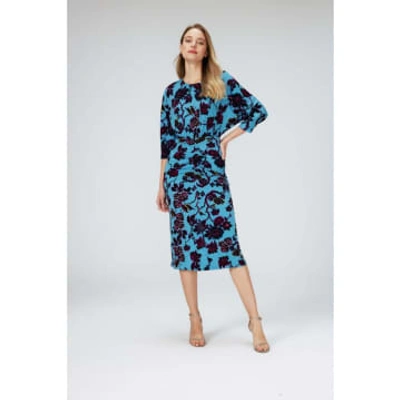 Shop Diane Von Furstenberg Chrisey China Vine Ruched Detail Midi Dress Size