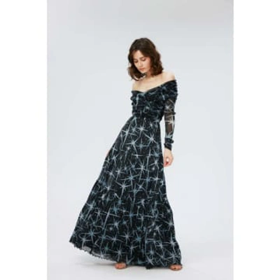 Shop Diane Von Furstenberg Stassi Blue Magic Stars Maxi Dress Size: S, Col: